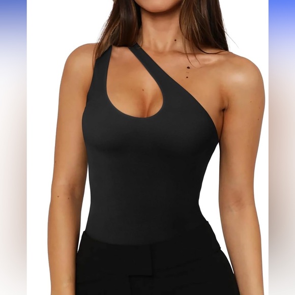 ReoRia One Shoulder Bodysuit - Black - Picture 8 of 9